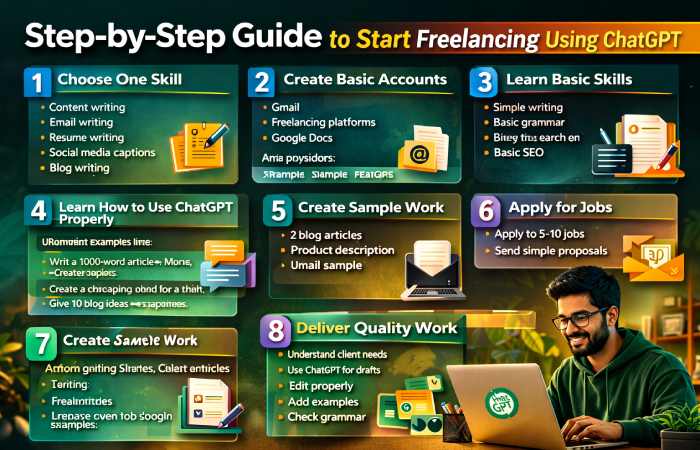 step-by-step guide to start freelancing using chatgpt