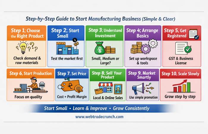 step-by-step guide to start manufacturing business
