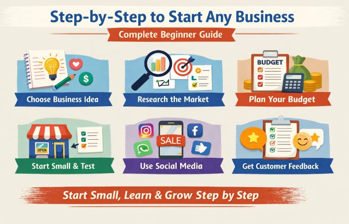 step-by-step to start any business - complete beginner guide
